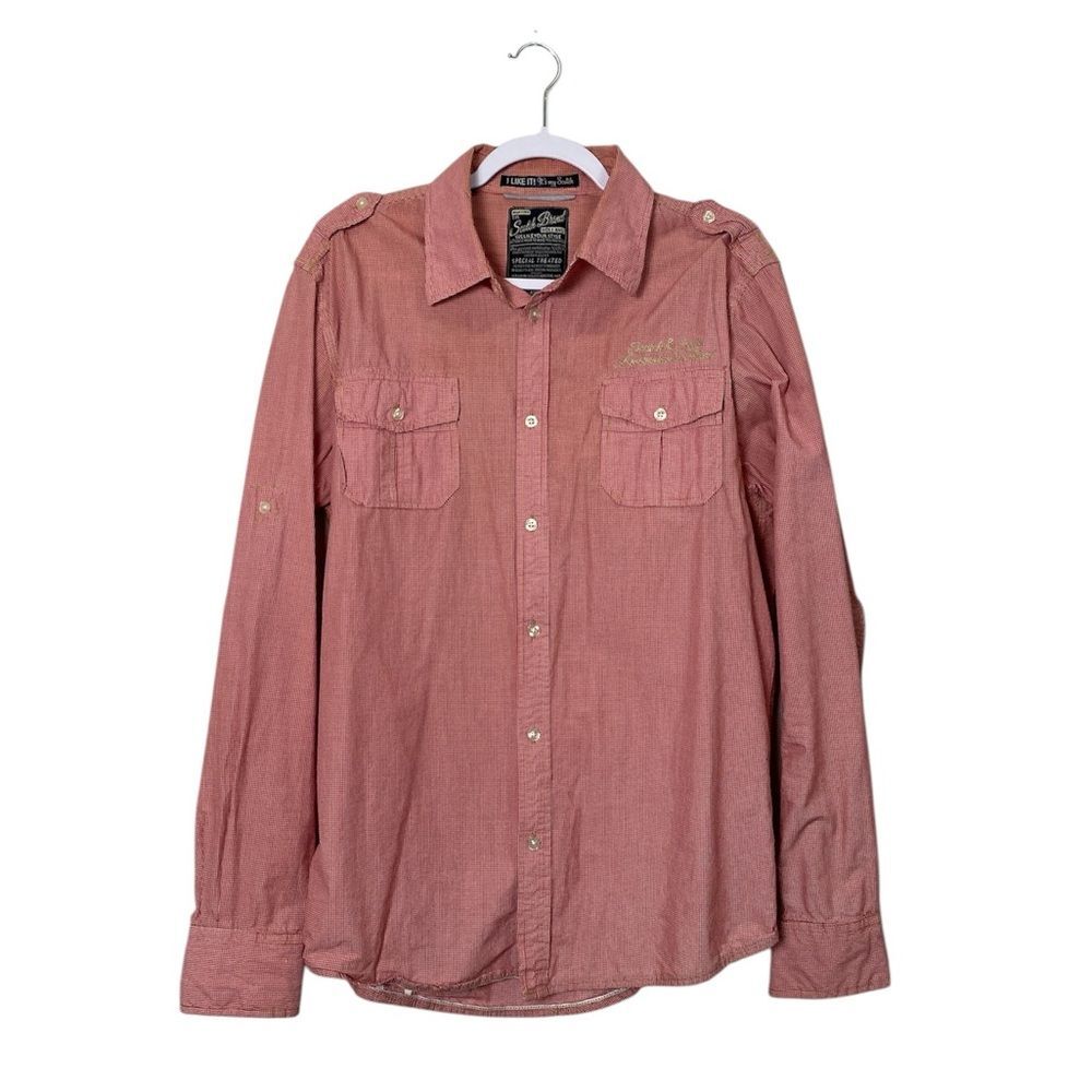 Scotch & Soda Red Gingham Button-Up Shirt Men's Size XL | Casual | Western